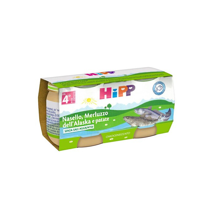 Hipp omogeneizzato nasello/merluzzo e patate 2 x 80 g